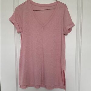 J. Jill Blush Pink V-Neck Short Sleeve Top
